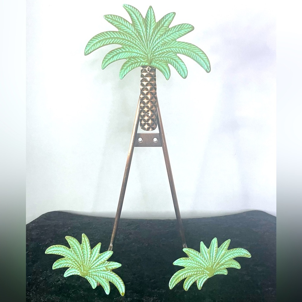Tropical Palm Tree Metal Stand Holder Display Easel Photo Picture Plate Cookbook